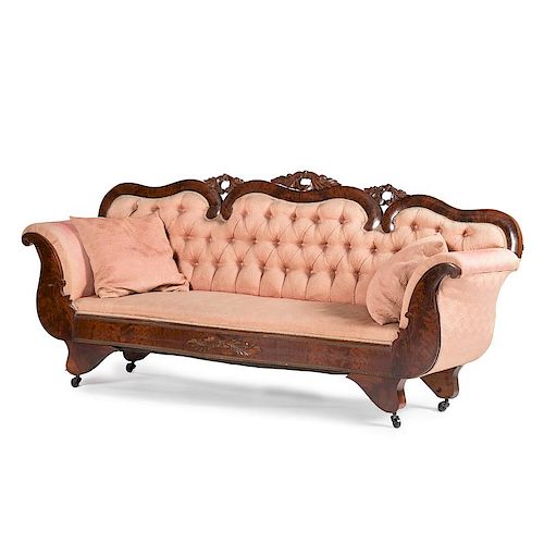 H.B. Mudge Furniture Co. Empire Mahogany Sofa