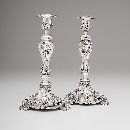 Hanau Silver Rococo-style Candlesticks