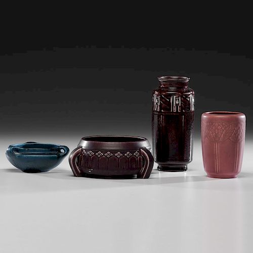 Rookwood Pottery Production Pieces, Including Oxblood Vase