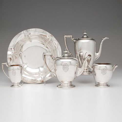 Reed & Barton Sterling Tea & Coffee Service and Center Bowl