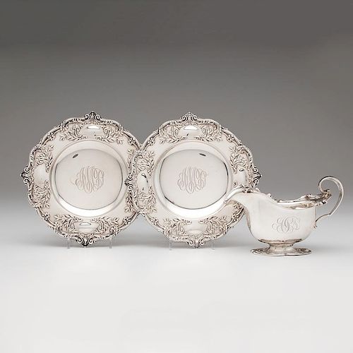 American Sterling Compotes and Gravy Boat