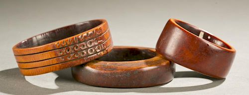 3 West African ivory bracelets, 19th / 20th c.