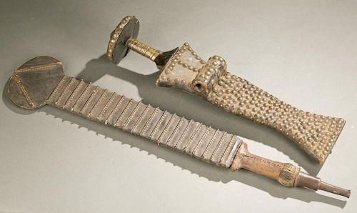 2 DRC swords with wire wraps, 20th c.