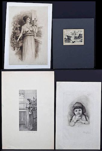 Four 19th Century American Etchings