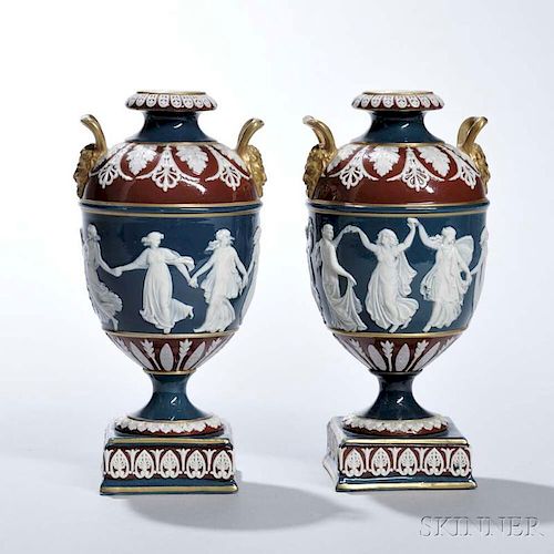 Pair of Wedgwood Victoria Ware Vases