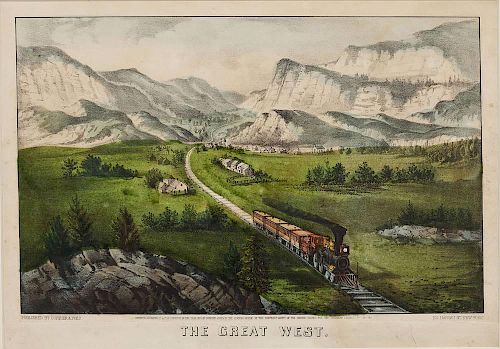 1870 Currier & Ives The Great West Print