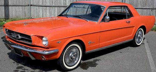 1965 Ford Mustang  289 V8 coupe, factory original, one owner car with 46,093 miles, red with black interior, garaged life.