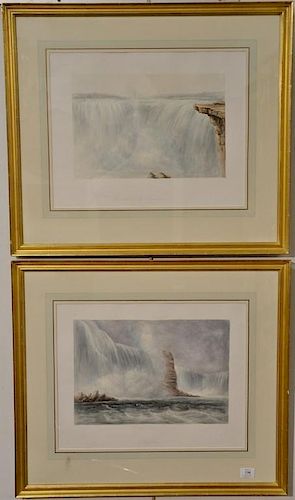 Set of three unsigned watercolor on paper, Niagara, Horseshoe Falls Niagara, and The Rapids above Niagara, sight size 15 1/2" x 19 1...