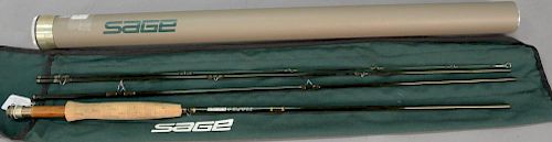Sage fly rod XP graphite IIIe 490-4, 9' 3 1/4oz. #4, four part with aluminum case.