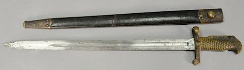 1870 Springfield bayonet marked USN GGS 1870 Ames Chicopee Mass. lg. 25 1/2in.