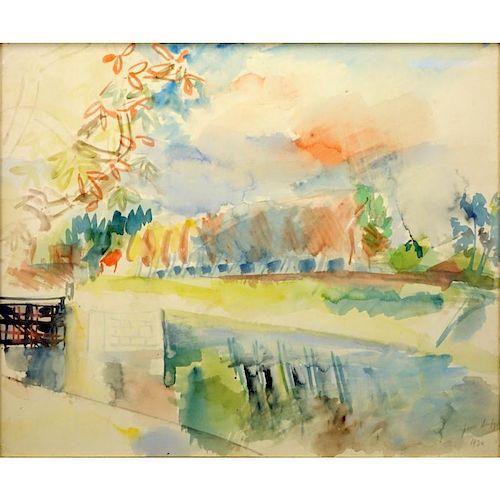 Jean Dufy, French (1888-1964) Watercolor on paper "Paysage".