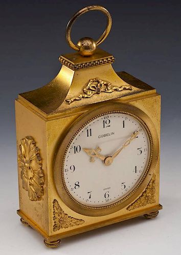 Gubelin Gilded Brass Clock