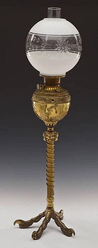 Talon Base Brass Oil Lamp