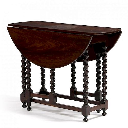 William and Mary Style Rosewood Gateleg Table