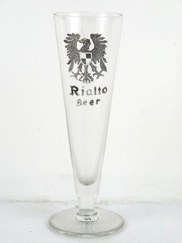 1933 Rialto Beer 8½ Inch Etched Drinking Glass, Chicago, Illinois