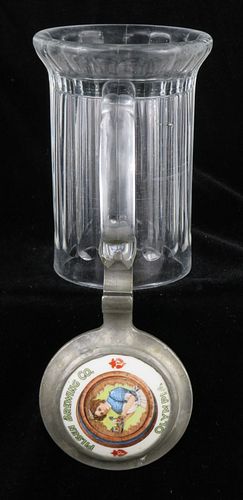 1890 Olympia Beer 6½ Inch Glass Mug, Chicago, Illinois