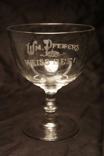 1903 Weiss Beer 5½ Inch Etched Glass Goblet, Chicago, Illinois