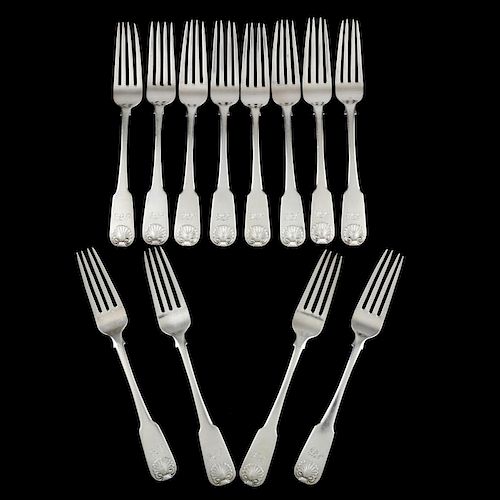 Set of Twelve Scottish Georgian Silver Forks