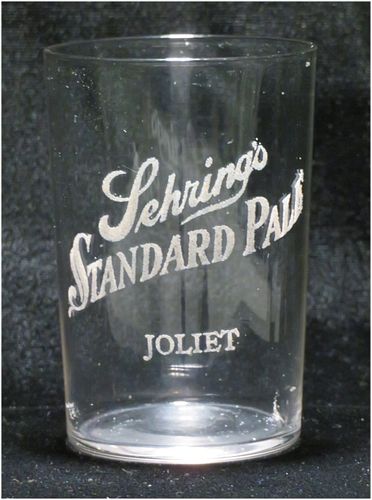 1915 Sehring's Standard Pale Beer 3½ Inch Etched Drinking Glass, Joliet, Illinois