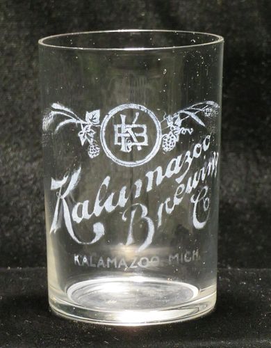 1904 Kalamazoo Brewing Co. 3½ Inch Etched Drinking Glass, Kalamazoo, Michigan