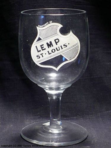 1915 Lemp Beer 5¼ Inch Etched Drinking Glass, Saint Louis, Missouri