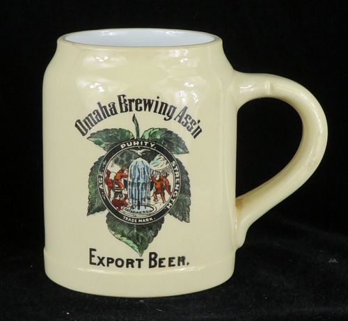 1907 Omaha Brewing Ass'n Export Beer 4¼ Inch Stein, Omaha, Nebraska