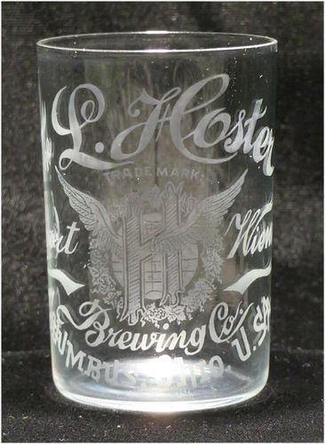 1900 Export Wiener Beer 3½ Inch Etched Drinking Glass, Columbus, Ohio