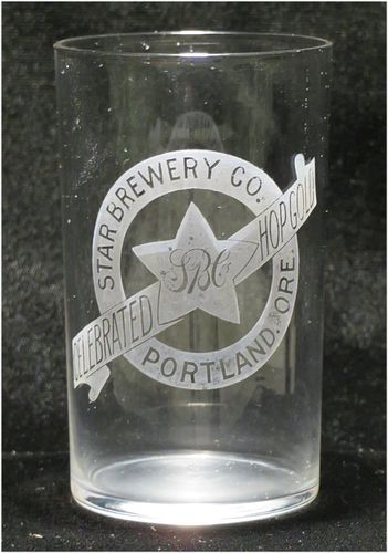 1910 Hop Gold Beer 4 Inch Etched Drinking Glass, Portland, Oregon