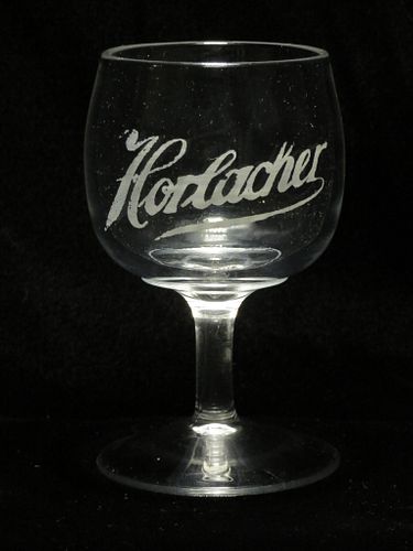 1905 Horlacher Beer 5¾ Inch Etched Drinking Glass, Allentown, Pennsylvania