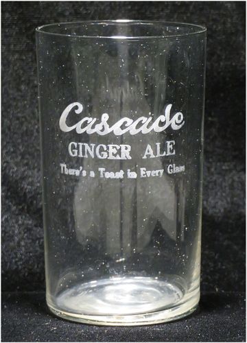 1905 Cascade Ginger Ale Alexander City Alabama 4 Inch Etched Drinking Glass, Pittsburgh, Pennsylvania