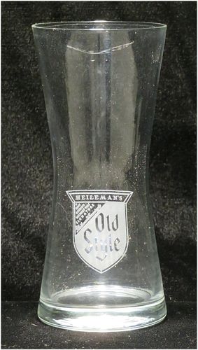 1950 Old Style Lager Beer 5¼ Inch Etched Drinking Glass, La Crosse, Wisconsin