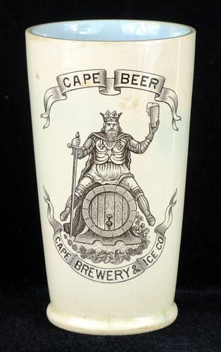 1891 Cape Beer Mettlach Ceramic Tumbler, Cape Girardeau, Missouri
