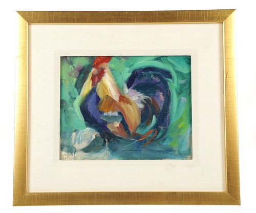 "Rooster" Paula Pearl Original Oil On Canvas