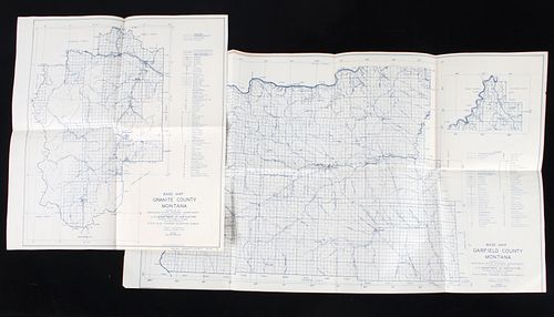 Montana County Maps, Granite & Garfield 1936