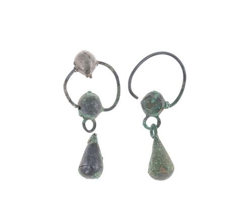 C. 1800-1850 Arapaho Ball & Cone Earrings