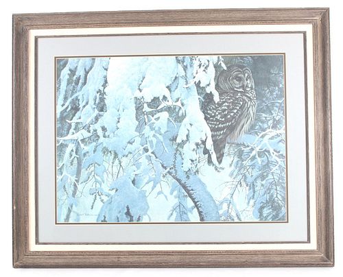 "Snowy Hemlock-Barred Owl" By Robert Bateman