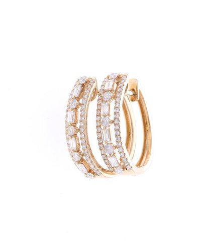 Pristine Brilliant Diamond & 14k Gold Earrings
