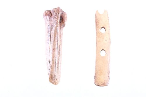 Petrified Bone & Bone Gorget  Artifacts c. 1800's