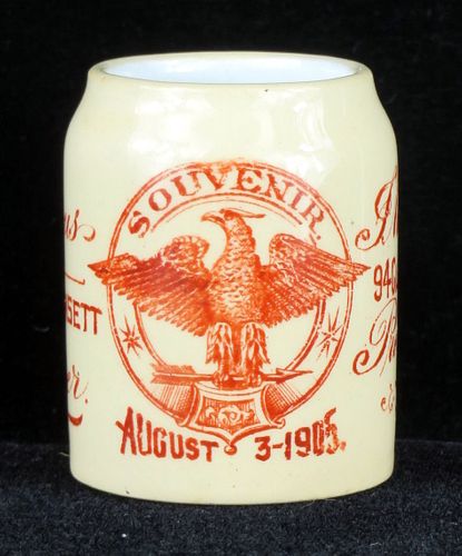 1905 Narragansett Beer 2¼ inch Mini Mug Match holder Providence, Rhode Island