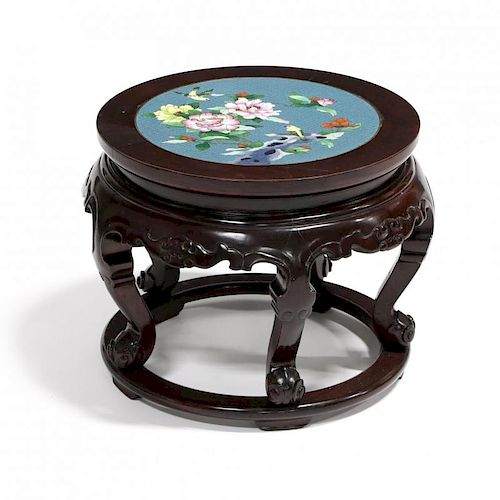 Chinese Cloisonne Top Low Table