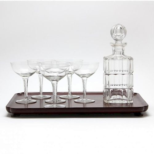 Colonial Williamsburg Restoration Serving Tray with Decanter and Stemware