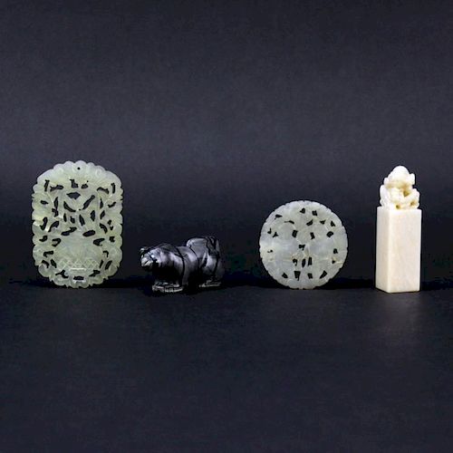 Grouping of Four (4) 19/20th Century Jade and Hardstone Items. I
