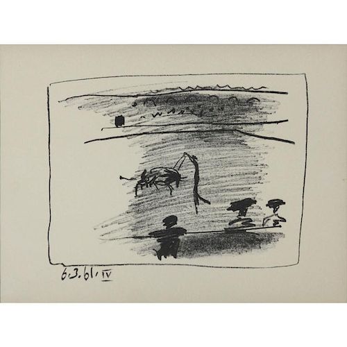 Pablo Picasso, Spanish (1881-1973) "Bullfighting" Original Lithograph