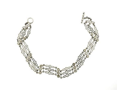 Loree Rodkin Platinum Diamond Choker Necklace