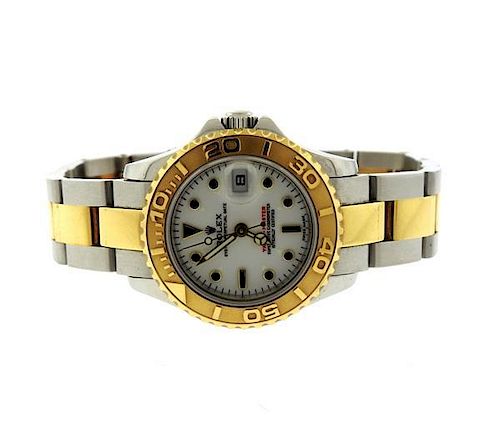 Rolex Yacht Master 18k Gold Stainless Lady&#39;s Watch ref 169623