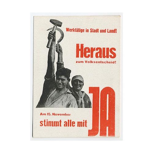 John Heartfield, Join Our Struggle Vote Communist List 4, Photomontage 1930's