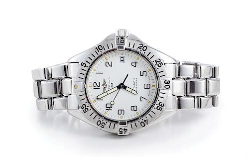 A Stainless Steel Men's Watch, by Breitling
