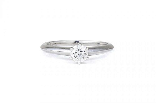 A Platinum Diamond Engagement Ring, by Tiffany & Co.