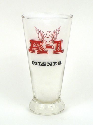 1951 A-1 Pilsner Beer 5¼ Inch Tall Flared Top ACL Drinking Glass Phoenix, Arizona