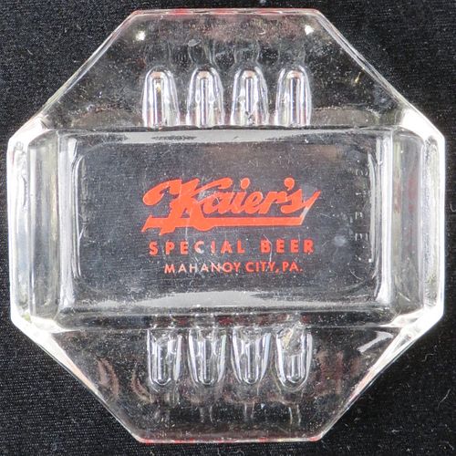 1948 Kaier's Special Beer Glass Ashtray Mahanoy City, Pennsylvania
